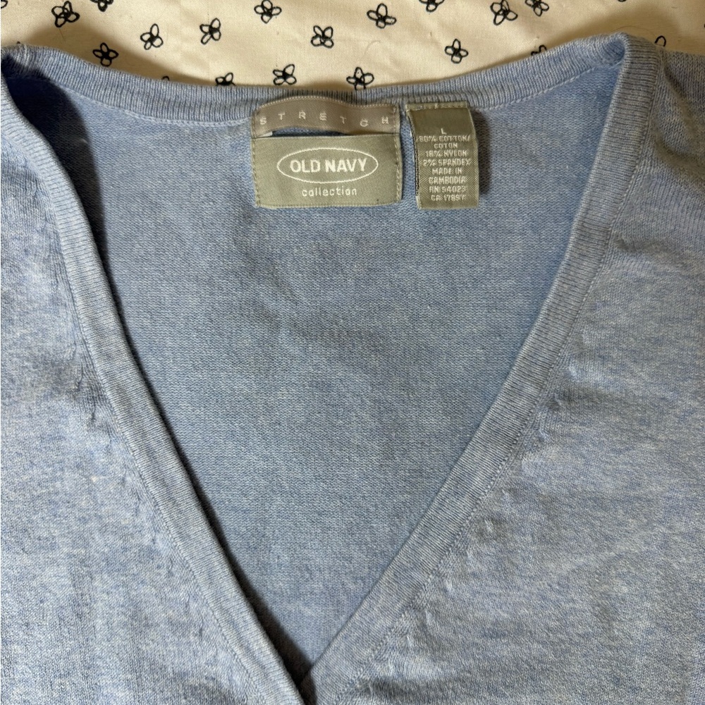 Old Navy Light Blue V-Neck Cardigan Sweater - Picture 2 of 8